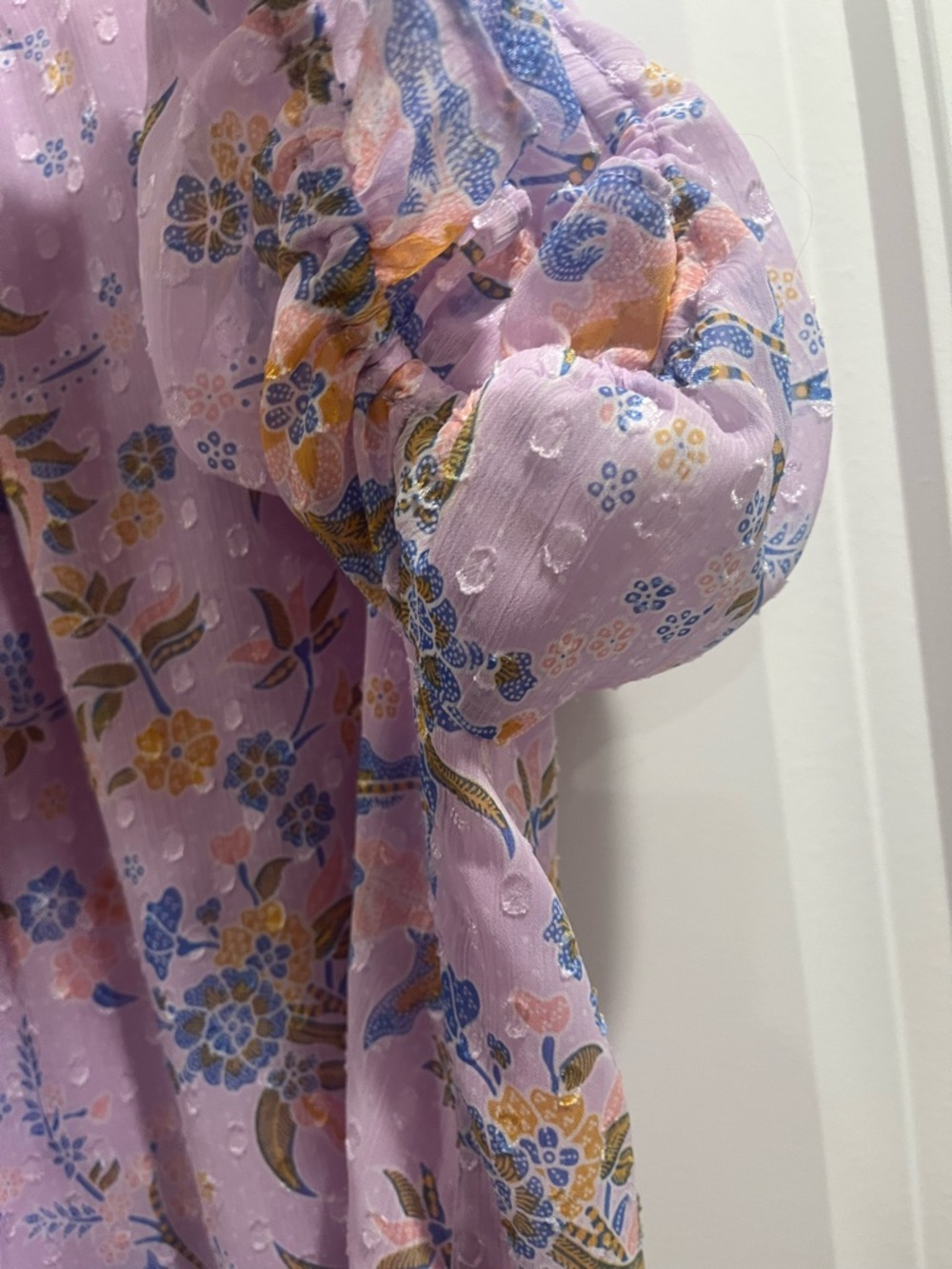 Rachel Zoe Lavender Floral Blouse XL - Picture 8 of 12